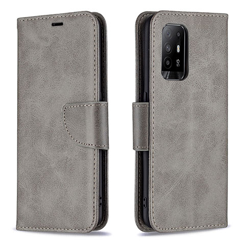 Coque Portefeuille Livre Cuir Etui Clapet B04F pour Oppo A95 5G Gris