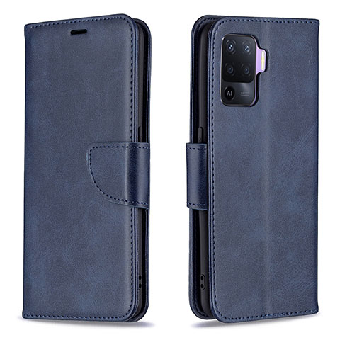 Coque Portefeuille Livre Cuir Etui Clapet B04F pour Oppo F19 Pro Bleu