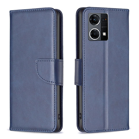 Coque Portefeuille Livre Cuir Etui Clapet B04F pour Oppo F21 Pro 4G Bleu