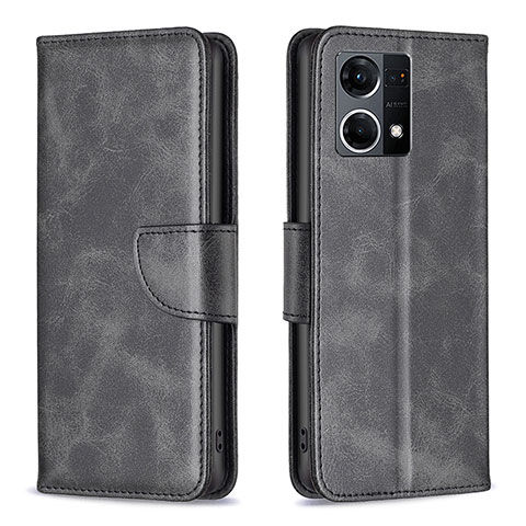 Coque Portefeuille Livre Cuir Etui Clapet B04F pour Oppo F21 Pro 4G Noir