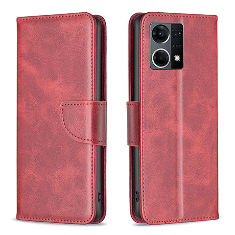 Coque Portefeuille Livre Cuir Etui Clapet B04F pour Oppo F21s Pro 4G Rouge