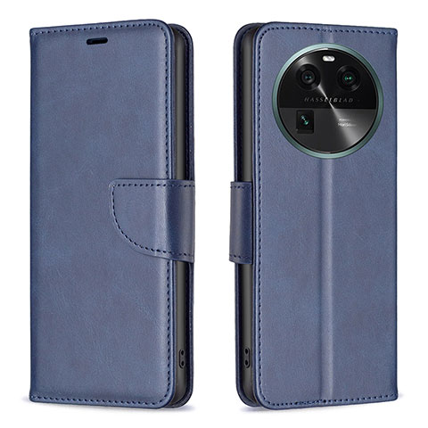 Coque Portefeuille Livre Cuir Etui Clapet B04F pour Oppo Find X6 5G Bleu