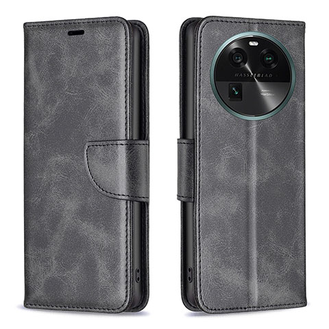 Coque Portefeuille Livre Cuir Etui Clapet B04F pour Oppo Find X6 5G Noir