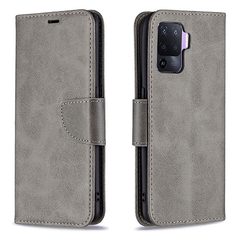 Coque Portefeuille Livre Cuir Etui Clapet B04F pour Oppo Reno5 F Gris