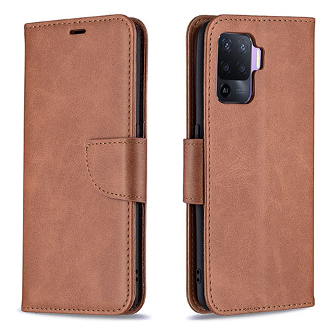 Coque Portefeuille Livre Cuir Etui Clapet B04F pour Oppo Reno5 Lite Marron