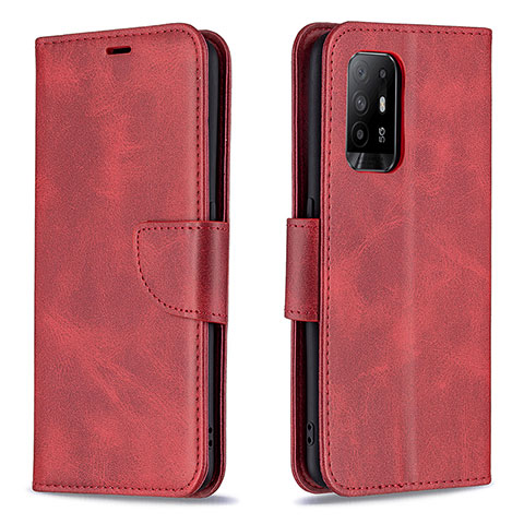 Coque Portefeuille Livre Cuir Etui Clapet B04F pour Oppo Reno5 Z 5G Rouge