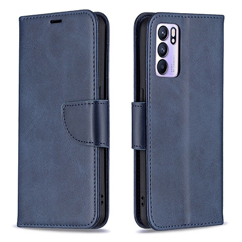 Coque Portefeuille Livre Cuir Etui Clapet B04F pour Oppo Reno6 5G Bleu