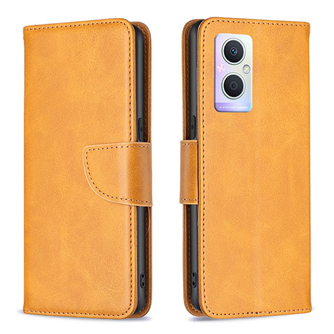 Coque Portefeuille Livre Cuir Etui Clapet B04F pour Oppo Reno7 Lite 5G Brun Clair