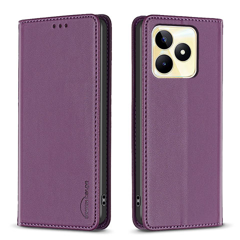 Coque Portefeuille Livre Cuir Etui Clapet B04F pour Realme C51 Violet