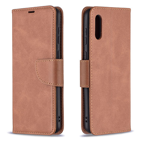 Coque Portefeuille Livre Cuir Etui Clapet B04F pour Samsung Galaxy A02 Marron