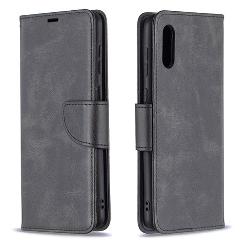 Coque Portefeuille Livre Cuir Etui Clapet B04F pour Samsung Galaxy A02 Noir