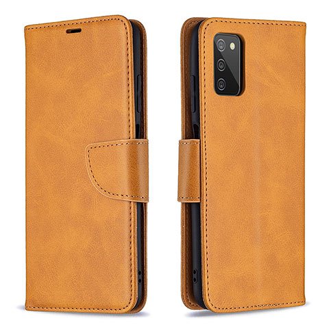 Coque Portefeuille Livre Cuir Etui Clapet B04F pour Samsung Galaxy A02s Brun Clair