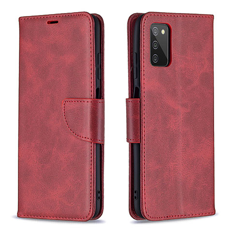 Coque Portefeuille Livre Cuir Etui Clapet B04F pour Samsung Galaxy A02s Rouge