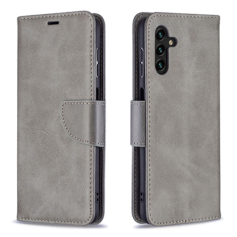 Coque Portefeuille Livre Cuir Etui Clapet B04F pour Samsung Galaxy A04s Gris