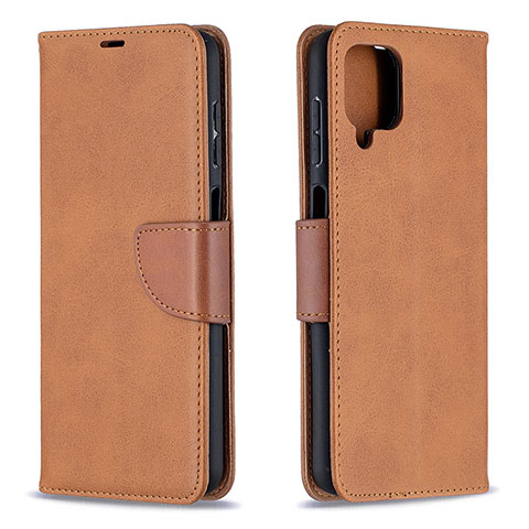 Coque Portefeuille Livre Cuir Etui Clapet B04F pour Samsung Galaxy A12 Nacho Marron