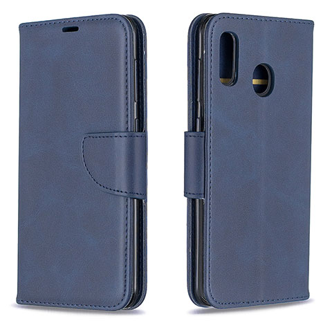 Coque Portefeuille Livre Cuir Etui Clapet B04F pour Samsung Galaxy A20 Bleu