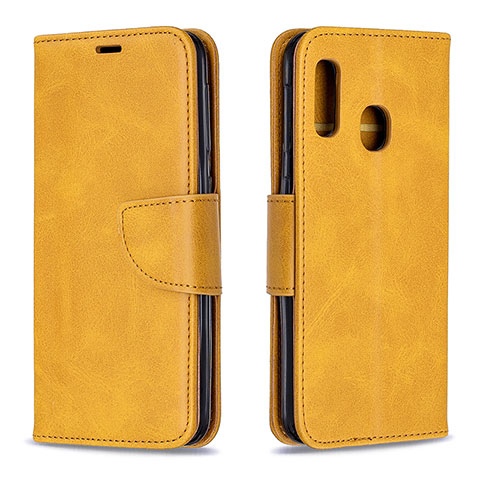 Coque Portefeuille Livre Cuir Etui Clapet B04F pour Samsung Galaxy A20e Brun Clair