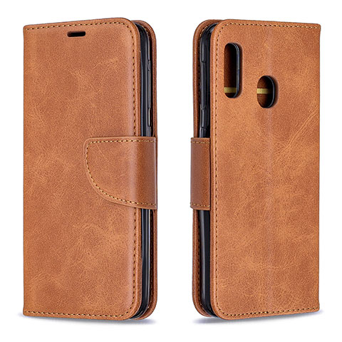 Coque Portefeuille Livre Cuir Etui Clapet B04F pour Samsung Galaxy A20e Marron