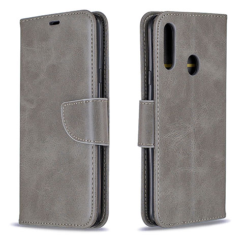 Coque Portefeuille Livre Cuir Etui Clapet B04F pour Samsung Galaxy A20s Gris