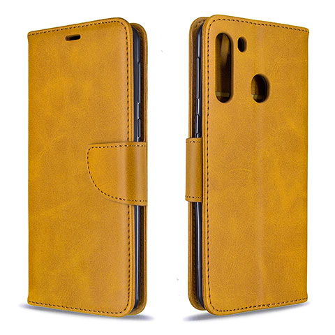 Coque Portefeuille Livre Cuir Etui Clapet B04F pour Samsung Galaxy A21 Brun Clair