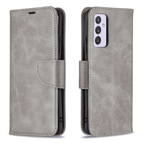 Coque Portefeuille Livre Cuir Etui Clapet B04F pour Samsung Galaxy A24 4G Gris