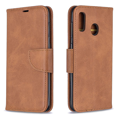 Coque Portefeuille Livre Cuir Etui Clapet B04F pour Samsung Galaxy A30 Marron