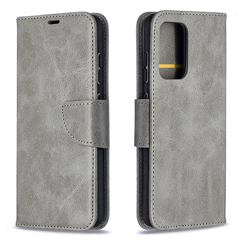 Coque Portefeuille Livre Cuir Etui Clapet B04F pour Samsung Galaxy A52 4G Gris