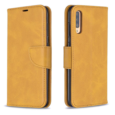 Coque Portefeuille Livre Cuir Etui Clapet B04F pour Samsung Galaxy A70 Brun Clair