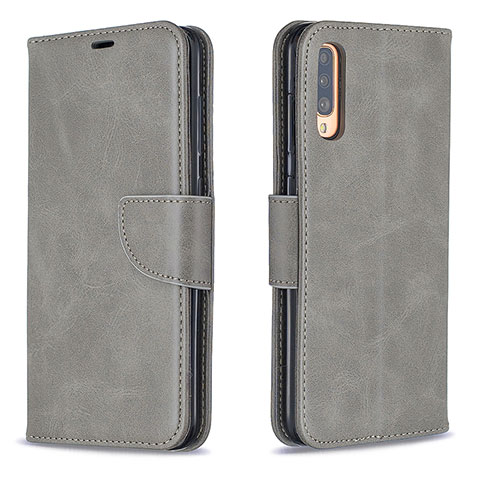 Coque Portefeuille Livre Cuir Etui Clapet B04F pour Samsung Galaxy A70 Gris