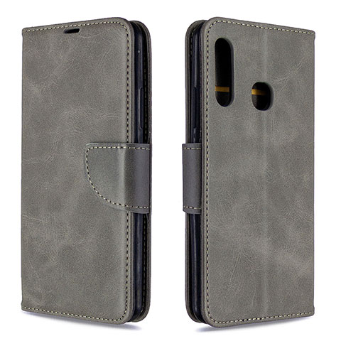 Coque Portefeuille Livre Cuir Etui Clapet B04F pour Samsung Galaxy A70E Gris