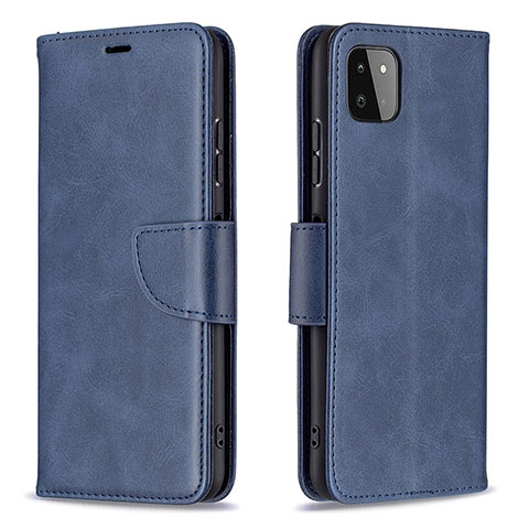 Coque Portefeuille Livre Cuir Etui Clapet B04F pour Samsung Galaxy F42 5G Bleu