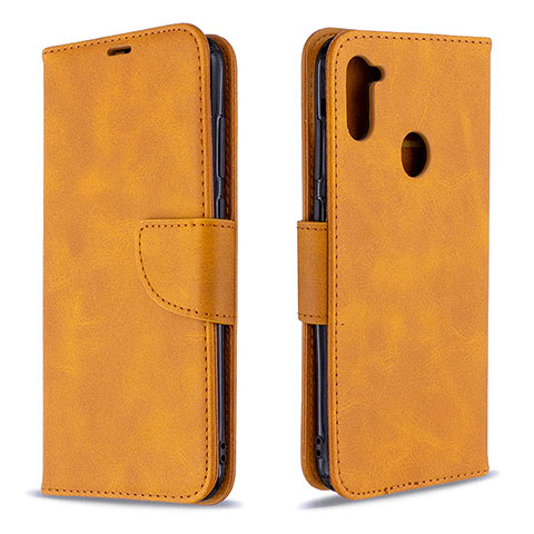 Coque Portefeuille Livre Cuir Etui Clapet B04F pour Samsung Galaxy M11 Brun Clair