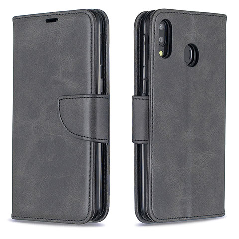 Coque Portefeuille Livre Cuir Etui Clapet B04F pour Samsung Galaxy M20 Noir