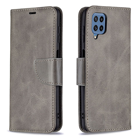 Coque Portefeuille Livre Cuir Etui Clapet B04F pour Samsung Galaxy M32 4G Gris