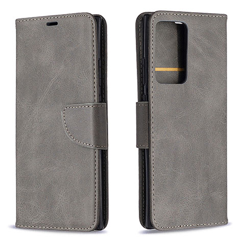 Coque Portefeuille Livre Cuir Etui Clapet B04F pour Samsung Galaxy Note 20 Ultra 5G Gris