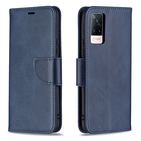 Coque Portefeuille Livre Cuir Etui Clapet B04F pour Vivo V21 5G Bleu