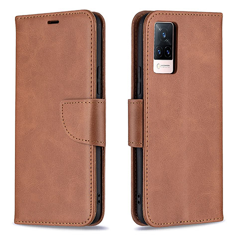 Coque Portefeuille Livre Cuir Etui Clapet B04F pour Vivo V21 5G Marron