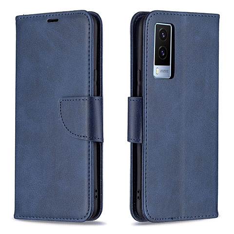 Coque Portefeuille Livre Cuir Etui Clapet B04F pour Vivo V21e 5G Bleu