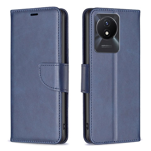 Coque Portefeuille Livre Cuir Etui Clapet B04F pour Vivo Y02 Bleu