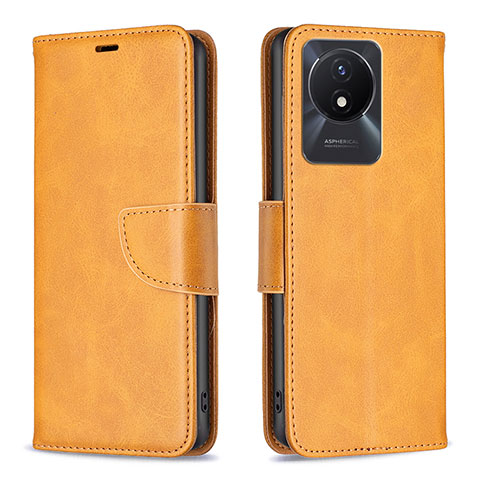 Coque Portefeuille Livre Cuir Etui Clapet B04F pour Vivo Y02A Brun Clair