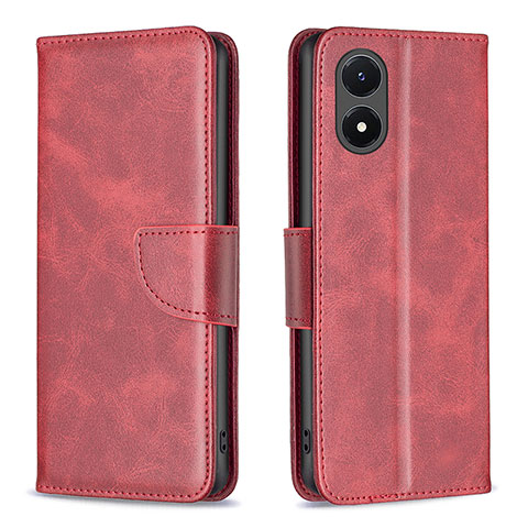 Coque Portefeuille Livre Cuir Etui Clapet B04F pour Vivo Y02S Rouge