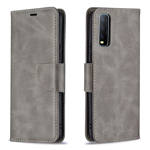 Coque Portefeuille Livre Cuir Etui Clapet B04F pour Vivo Y11s Gris