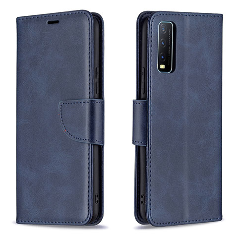 Coque Portefeuille Livre Cuir Etui Clapet B04F pour Vivo Y20 (2021) Bleu