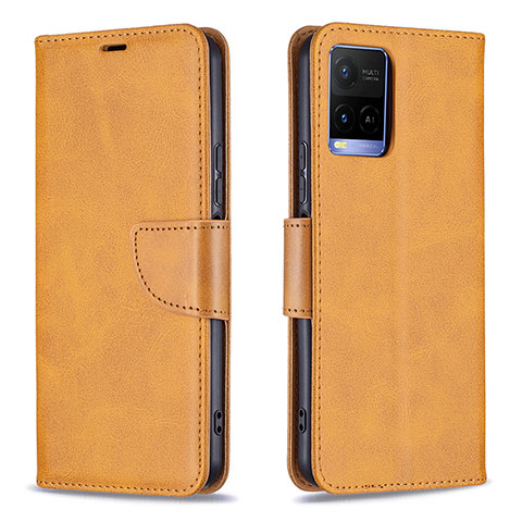 Coque Portefeuille Livre Cuir Etui Clapet B04F pour Vivo Y21G Brun Clair