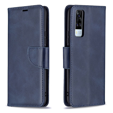 Coque Portefeuille Livre Cuir Etui Clapet B04F pour Vivo Y31 (2021) Bleu