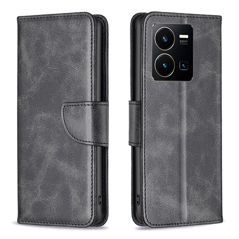 Coque Portefeuille Livre Cuir Etui Clapet B04F pour Vivo Y35 4G Noir