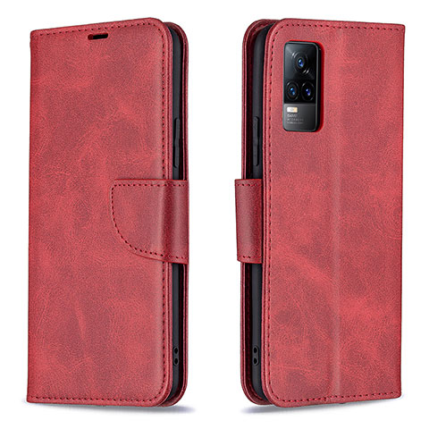 Coque Portefeuille Livre Cuir Etui Clapet B04F pour Vivo Y73 (2021) Rouge