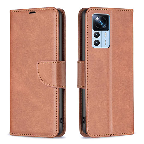 Coque Portefeuille Livre Cuir Etui Clapet B04F pour Xiaomi Mi 12T 5G Marron