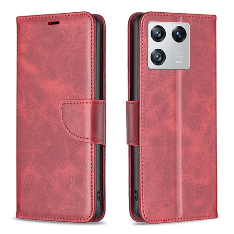 Coque Portefeuille Livre Cuir Etui Clapet B04F pour Xiaomi Mi 13 5G Rouge