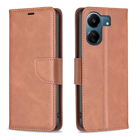 Coque Portefeuille Livre Cuir Etui Clapet B04F pour Xiaomi Poco C65 Marron